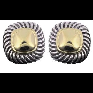 David Yurman gold and silver stud earrings